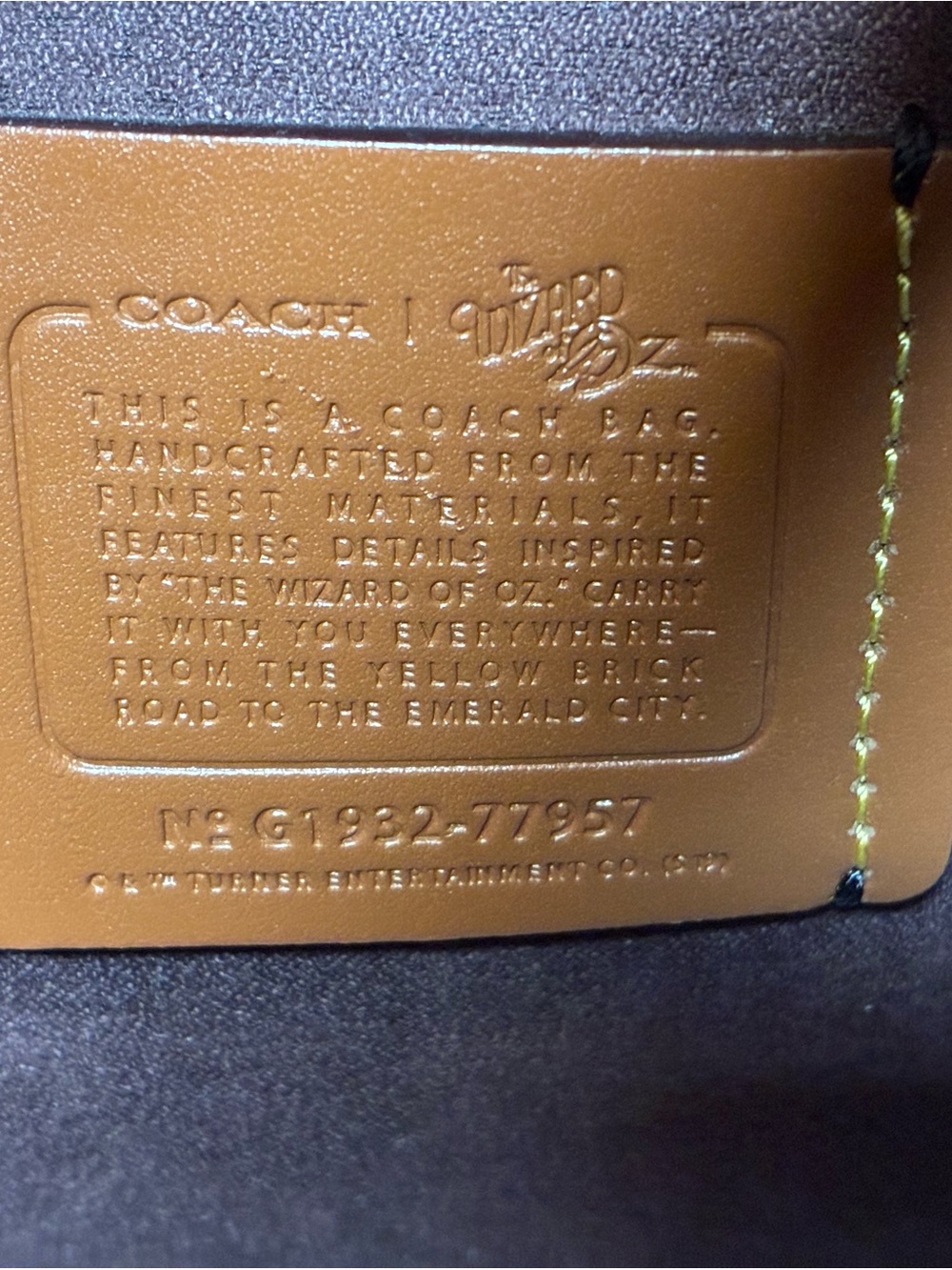 Coach x The Wizard of Oz Black Tote Bag with Red Ruby Slippers Charm NWT - Picture 6 of 6